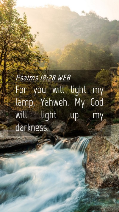 Picture 04 - Psalms 18:28 WEB Mobile Phone Wallpaper - For you will light my lamp, Yahweh. My God will - Mobile Bible Verse Wallpaper