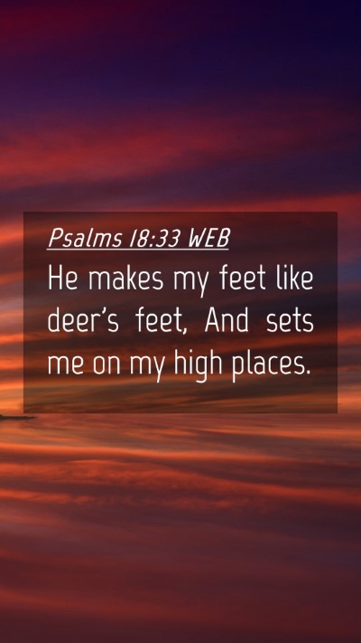 Picture 04 - Psalms 18:33 WEB Mobile Phone Wallpaper - He makes my feet like deer's feet, And sets me on - Mobile Bible Verse Wallpaper