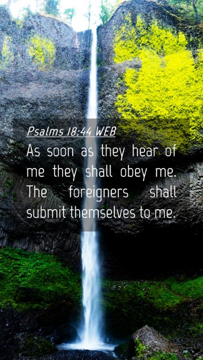 Picture 04 - Psalms 18:44 WEB Mobile Phone Wallpaper - As soon as they hear of me they shall obey me. - Mobile Bible Verse Wallpaper