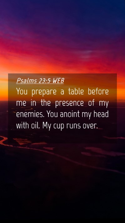 Picture 04 - Psalms 23:5 WEB Mobile Phone Wallpaper - You prepare a table before me in the presence of - Mobile Bible Verse Wallpaper