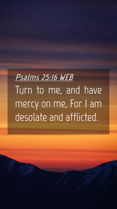 Picture 04 - Psalms 25:16 WEB Mobile Phone Wallpaper - Turn to me, and have mercy on me, For I am - Mobile Bible Verse Wallpaper