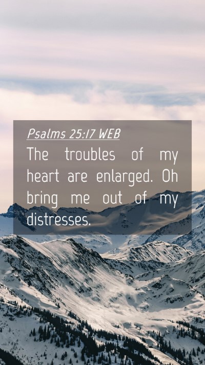 Picture 04 - Psalms 25:17 WEB Mobile Phone Wallpaper - The troubles of my heart are enlarged. Oh bring - Mobile Bible Verse Wallpaper