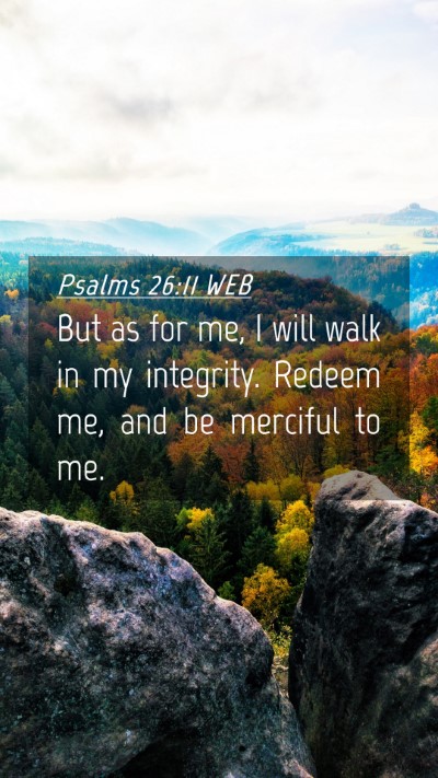 Picture 04 - Psalms 26:11 WEB Mobile Phone Wallpaper - But as for me, I will walk in my integrity. - Mobile Bible Verse Wallpaper