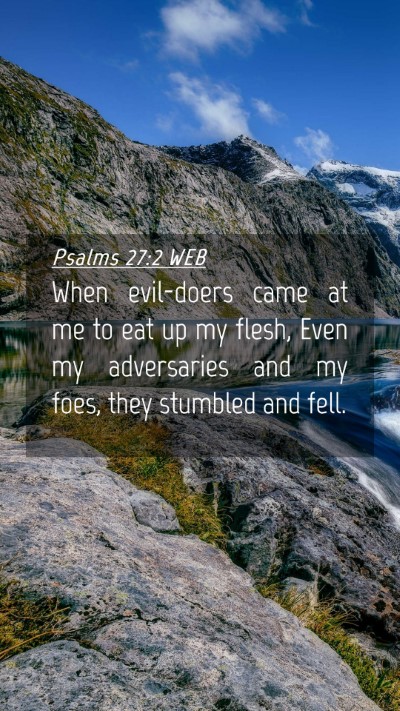 Picture 04 - Psalms 27:2 WEB Mobile Phone Wallpaper - When evil-doers came at me to eat up my flesh, - Mobile Bible Verse Wallpaper