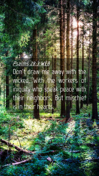 Picture 04 - Psalms 28:3 WEB Mobile Phone Wallpaper - Don't draw me away with the wicked, With the - Mobile Bible Verse Wallpaper
