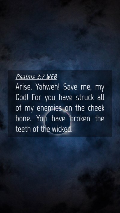 Picture 04 - Psalms 3:7 WEB Mobile Phone Wallpaper - Arise, Yahweh! Save me, my God! For you have - Mobile Bible Verse Wallpaper