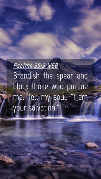 Picture 04 - Psalms 35:3 WEB Mobile Phone Wallpaper - Brandish the spear and block those who pursue me. - Mobile Bible Verse Wallpaper