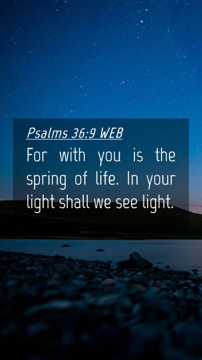 Picture 04 - Psalms 36:9 WEB Mobile Phone Wallpaper - For with you is the spring of life. In your light - Mobile Bible Verse Wallpaper
