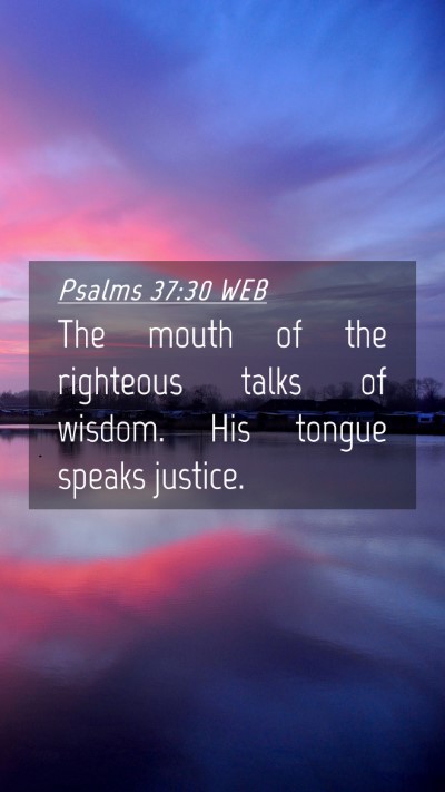 Picture 04 - Psalms 37:30 WEB Mobile Phone Wallpaper - The mouth of the righteous talks of wisdom. His - Mobile Bible Verse Wallpaper