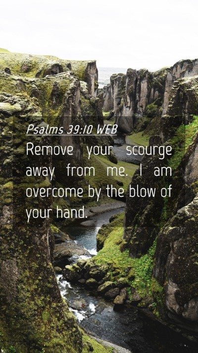 Picture 04 - Psalms 39:10 WEB Mobile Phone Wallpaper - Remove your scourge away from me. I am overcome - Mobile Bible Verse Wallpaper