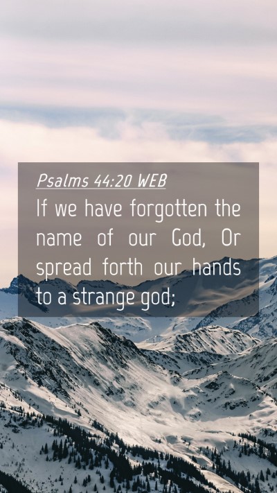Picture 04 - Psalms 44:20 WEB Mobile Phone Wallpaper - If we have forgotten the name of our God, Or - Mobile Bible Verse Wallpaper