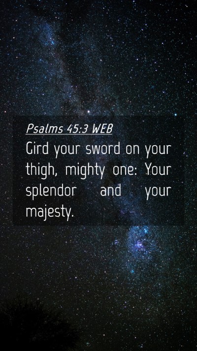 Picture 04 - Psalms 45:3 WEB Mobile Phone Wallpaper - Gird your sword on your thigh, mighty one: Your - Mobile Bible Verse Wallpaper