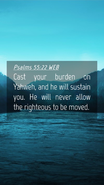 Picture 04 - Psalms 55:22 WEB Mobile Phone Wallpaper - Cast your burden on Yahweh, and he will sustain - Mobile Bible Verse Wallpaper