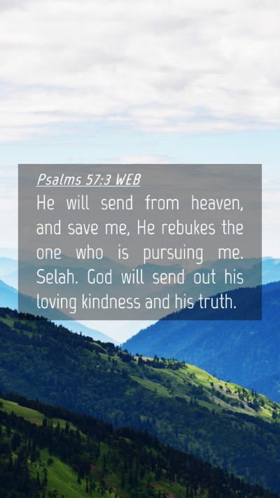 Picture 04 - Psalms 57:3 WEB Mobile Phone Wallpaper - He will send from heaven, and save me, He rebukes - Mobile Bible Verse Wallpaper