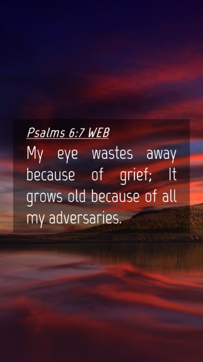 Picture 04 - Psalms 6:7 WEB Mobile Phone Wallpaper - My eye wastes away because of grief; It grows old - Mobile Bible Verse Wallpaper