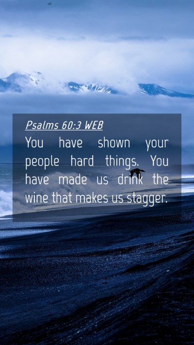 Picture 04 - Psalms 60:3 WEB Mobile Phone Wallpaper - You have shown your people hard things. You have - Mobile Bible Verse Wallpaper