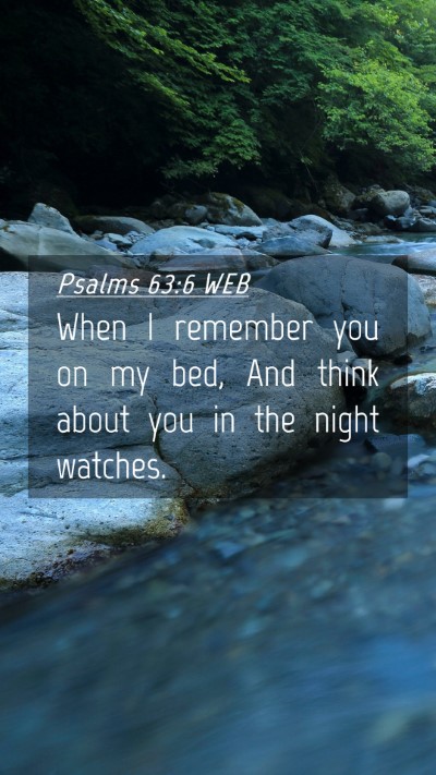 Picture 04 - Psalms 63:6 WEB Mobile Phone Wallpaper - When I remember you on my bed, And think about - Mobile Bible Verse Wallpaper