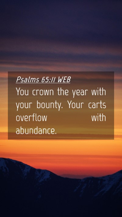 Picture 04 - Psalms 65:11 WEB Mobile Phone Wallpaper - You crown the year with your bounty. Your carts - Mobile Bible Verse Wallpaper