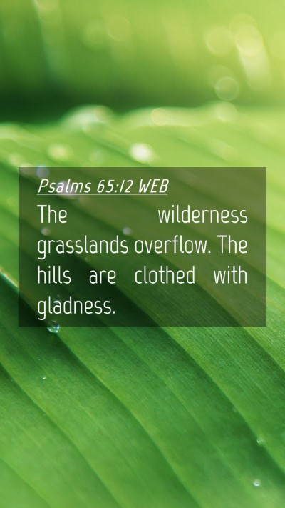 Picture 04 - Psalms 65:12 WEB Mobile Phone Wallpaper - The wilderness grasslands overflow. The hills are - Mobile Bible Verse Wallpaper
