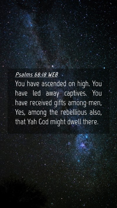 Picture 04 - Psalms 68:18 WEB Mobile Phone Wallpaper - You have ascended on high. You have led away - Mobile Bible Verse Wallpaper