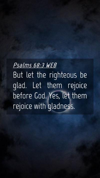 Picture 04 - Psalms 68:3 WEB Mobile Phone Wallpaper - But let the righteous be glad. Let them rejoice - Mobile Bible Verse Wallpaper