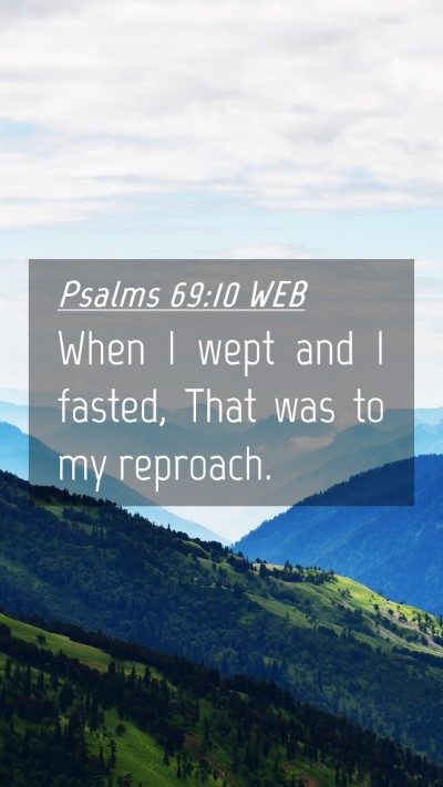 Picture 04 - Psalms 69:10 WEB Mobile Phone Wallpaper - When I wept and I fasted, That was to my - Mobile Bible Verse Wallpaper