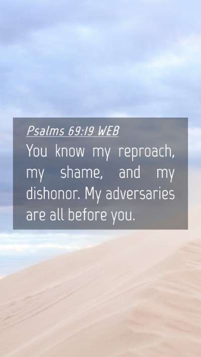 Picture 04 - Psalms 69:19 WEB Mobile Phone Wallpaper - You know my reproach, my shame, and my dishonor. - Mobile Bible Verse Wallpaper