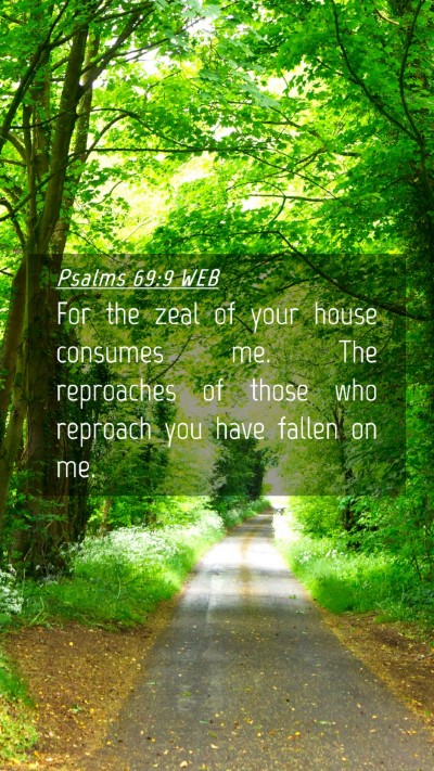 Picture 04 - Psalms 69:9 WEB Mobile Phone Wallpaper - For the zeal of your house consumes me. The - Mobile Bible Verse Wallpaper