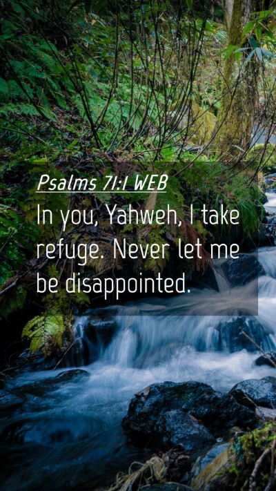 Picture 04 - Psalms 71:1 WEB Mobile Phone Wallpaper - In you, Yahweh, I take refuge. Never let me be - Mobile Bible Verse Wallpaper