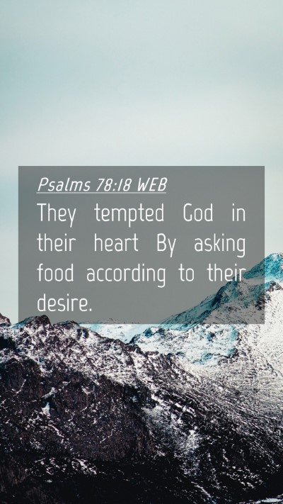 Picture 04 - Psalms 78:18 WEB Mobile Phone Wallpaper - They tempted God in their heart By asking food - Mobile Bible Verse Wallpaper