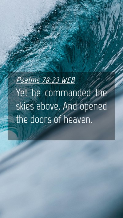 Picture 04 - Psalms 78:23 WEB Mobile Phone Wallpaper - Yet he commanded the skies above, And opened the - Mobile Bible Verse Wallpaper