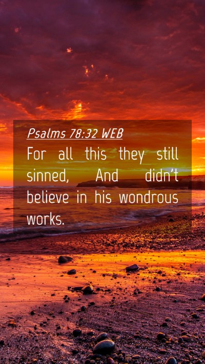 Picture 04 - Psalms 78:32 WEB Mobile Phone Wallpaper - For all this they still sinned, And didn't - Mobile Bible Verse Wallpaper