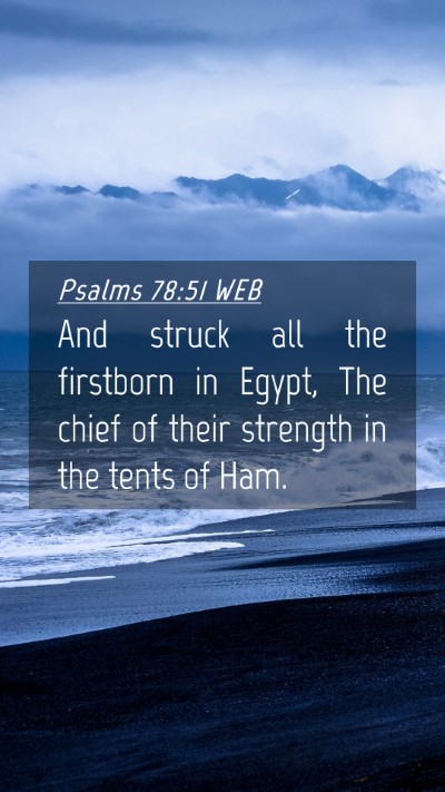 Picture 04 - Psalms 78:51 WEB Mobile Phone Wallpaper - And struck all the firstborn in Egypt, The chief - Mobile Bible Verse Wallpaper