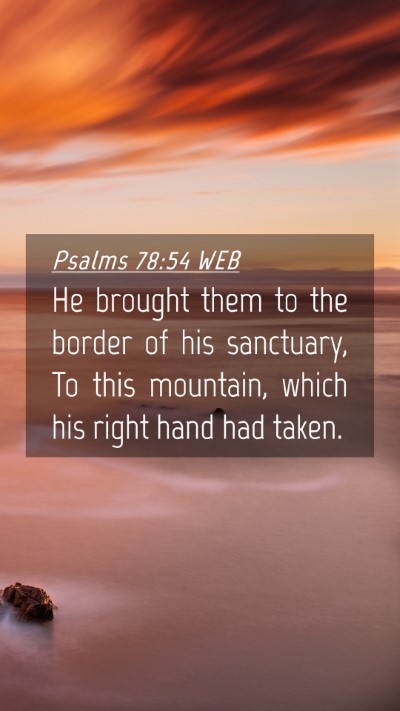 Picture 04 - Psalms 78:54 WEB Mobile Phone Wallpaper - He brought them to the border of his sanctuary, - Mobile Bible Verse Wallpaper