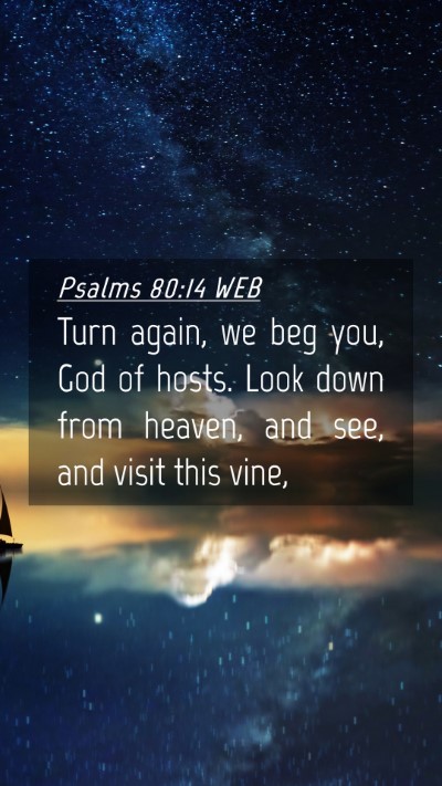 Picture 04 - Psalms 80:14 WEB Mobile Phone Wallpaper - Turn again, we beg you, God of hosts. Look down - Mobile Bible Verse Wallpaper