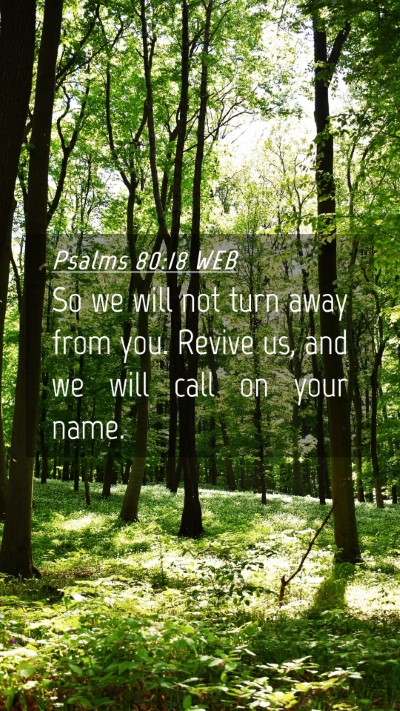 Picture 04 - Psalms 80:18 WEB Mobile Phone Wallpaper - So we will not turn away from you. Revive us, and - Mobile Bible Verse Wallpaper