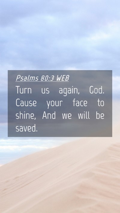 Picture 04 - Psalms 80:3 WEB Mobile Phone Wallpaper - Turn us again, God. Cause your face to shine, And - Mobile Bible Verse Wallpaper