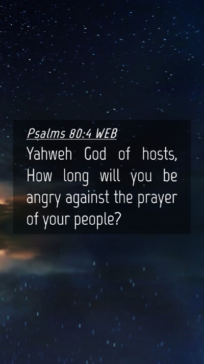 Picture 04 - Psalms 80:4 WEB Mobile Phone Wallpaper - Yahweh God of hosts, How long will you be angry - Mobile Bible Verse Wallpaper