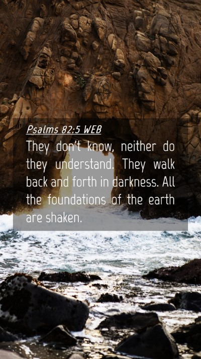 Picture 04 - Psalms 82:5 WEB Mobile Phone Wallpaper - They don't know, neither do they understand. They - Mobile Bible Verse Wallpaper
