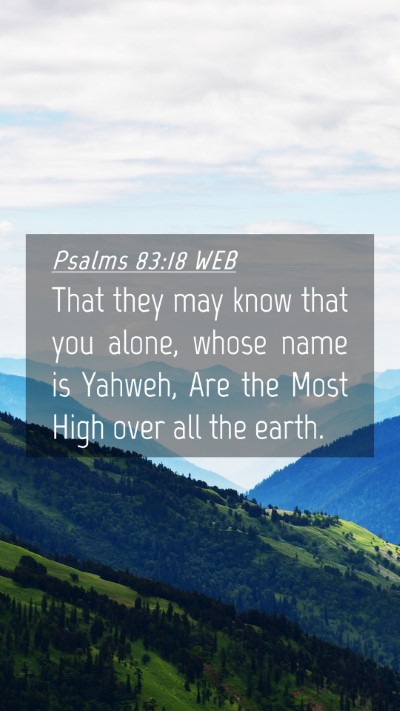 Picture 04 - Psalms 83:18 WEB Mobile Phone Wallpaper - That they may know that you alone, whose name is - Mobile Bible Verse Wallpaper