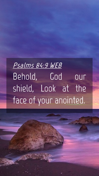 Picture 04 - Psalms 84:9 WEB Mobile Phone Wallpaper - Behold, God our shield, Look at the face of your - Mobile Bible Verse Wallpaper