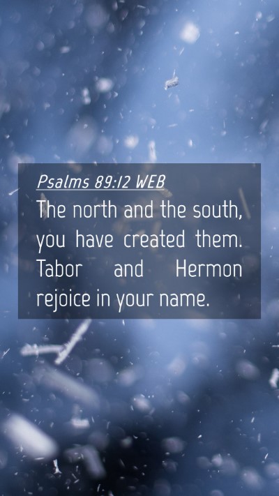 Picture 04 - Psalms 89:12 WEB Mobile Phone Wallpaper - The north and the south, you have created them. - Mobile Bible Verse Wallpaper