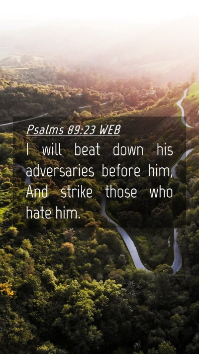 Picture 04 - Psalms 89:23 WEB Mobile Phone Wallpaper - I will beat down his adversaries before him, And - Mobile Bible Verse Wallpaper
