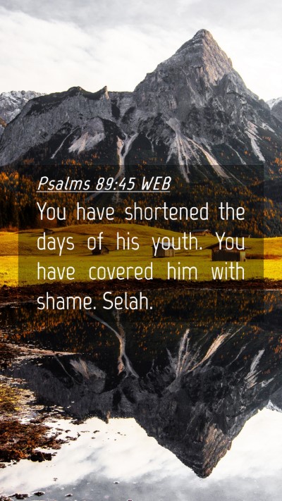 Picture 04 - Psalms 89:45 WEB Mobile Phone Wallpaper - You have shortened the days of his youth. You - Mobile Bible Verse Wallpaper