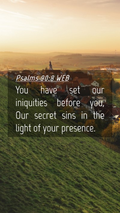 Picture 04 - Psalms 90:8 WEB Mobile Phone Wallpaper - You have set our iniquities before you, Our - Mobile Bible Verse Wallpaper