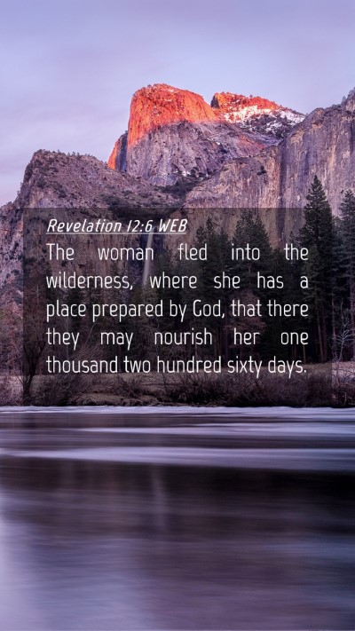 Picture 04 - Revelation 12:6 WEB Mobile Phone Wallpaper - The woman fled into the wilderness, where she has - Mobile Bible Verse Wallpaper