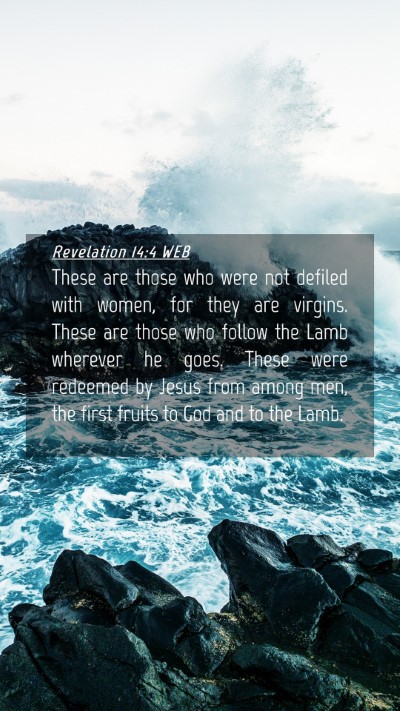 Picture 04 - Revelation 14:4 WEB Mobile Phone Wallpaper - These are those who were not defiled with women, - Mobile Bible Verse Wallpaper