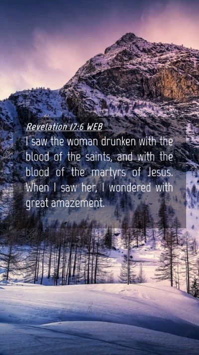 Picture 04 - Revelation 17:6 WEB Mobile Phone Wallpaper - I saw the woman drunken with the blood of the - Mobile Bible Verse Wallpaper