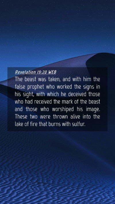 Picture 04 - Revelation 19:20 WEB Mobile Phone Wallpaper - The beast was taken, and with him the false - Mobile Bible Verse Wallpaper