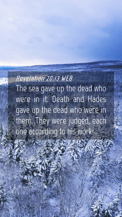 Picture 04 - Revelation 20:13 WEB Mobile Phone Wallpaper - The sea gave up the dead who were in it. Death - Mobile Bible Verse Wallpaper